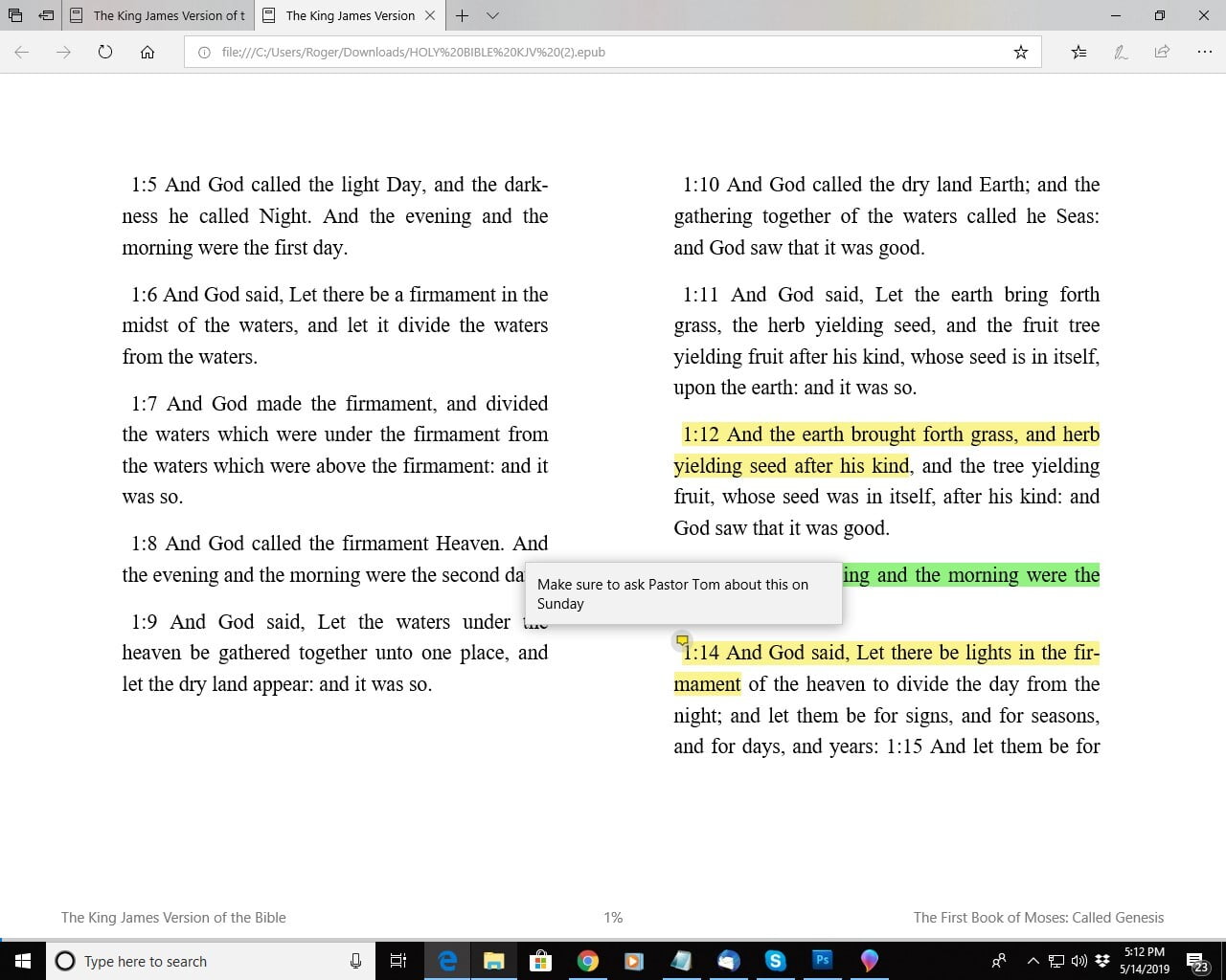 Add Notes or Highlight for Other Readers of Holy Bible